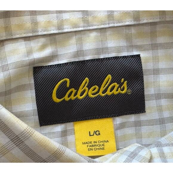 Cabelas Mens Large Button Down Shirt Plaid Outdoor Short Sleeve Collar READ NOTE - Picture 4 of 8